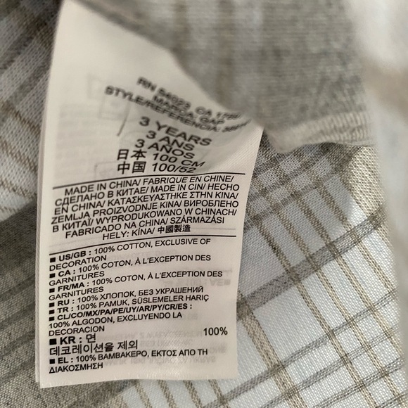 NWT babyGap Toddler Boys Plaid Shirt Gap Size 3 - Picture 5 of 5